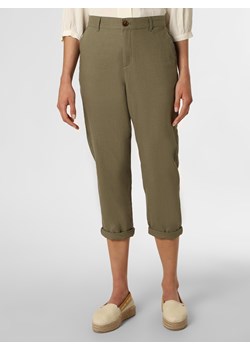 Franco Callegari Spodnie z dodatkiem lnu Kobiety len khaki jednolity ze sklepu vangraaf w kategorii Spodnie damskie - zdjęcie 138465616