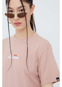 Ellesse t-shirt bawełniany kolor różowy SGM13148-PINK ze sklepu ANSWEAR.com w kategorii Bluzki damskie - zdjęcie 138480248