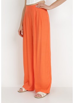 Pomarańczowe Spodnie Harmiera ze sklepu Born2be Odzież w kategorii Spodnie damskie - zdjęcie 138540877