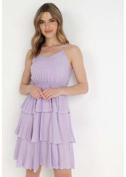 Fioletowa Sukienka z Wiskozy Kephassa ze sklepu Born2be Odzież w kategorii Sukienki - zdjęcie 138621497