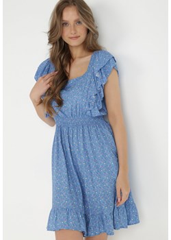 Niebieska Sukienka z Wiskozy Lasthina ze sklepu Born2be Odzież w kategorii Sukienki - zdjęcie 138640926
