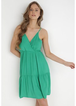 Zielona Sukienka z Wiskozy Aikena ze sklepu Born2be Odzież w kategorii Sukienki - zdjęcie 138689795
