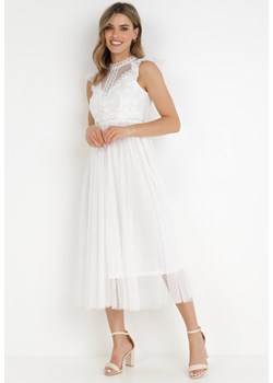 Biała Sukienka Clymotis ze sklepu Born2be Odzież w kategorii Sukienki - zdjęcie 138707098