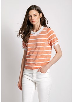 Dzianinowa bluzka w pomarańczowe pasy ze sklepu Molton w kategorii Bluzki damskie - zdjęcie 138722776