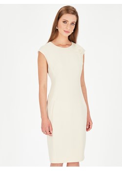 Biała sukienka z koronkową wstawką L'AF Edith: elegancka, na wesele ze sklepu Eye For Fashion w kategorii Sukienki - zdjęcie 138751335