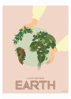 Vissevasse plakat I Love Mother Earth 50x70 cm ze sklepu ANSWEAR.com w kategorii Dekoracje ścienne - zdjęcie 138752527