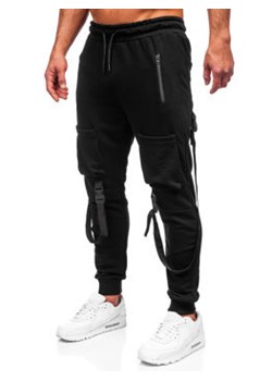 Czarne bojówki spodnie męskie joggery dresowe Bolf 6581 ze sklepu Denley w kategorii Spodnie męskie - zdjęcie 138769055