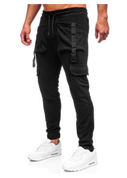 Czarne bojówki spodnie męskie joggery dresowe Bolf 6584 ze sklepu Denley w kategorii Spodnie męskie - zdjęcie 138769058