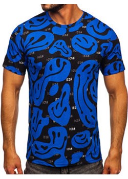 Niebieski t-shirt męski z nadrukiem Denley 14943 ze sklepu Denley w kategorii T-shirty męskie - zdjęcie 138769067