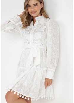 Biała Sukienka z Bawełny Pyrhiala ze sklepu Born2be Odzież w kategorii Sukienki - zdjęcie 138814269