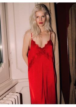 Reserved - Bieliźniana sukienka - Czerwony