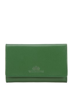 Damski portfel z gładkiej skóry średni zielony ze sklepu WITTCHEN w kategorii Portfele damskie - zdjęcie 138826925