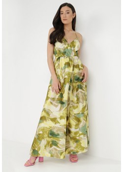 Żółto-Zielona Sukienka Orissa ze sklepu Born2be Odzież w kategorii Sukienki - zdjęcie 138891947