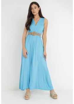 Niebieska Sukienka z Paskiem Pherythia ze sklepu Born2be Odzież w kategorii Sukienki - zdjęcie 138927546