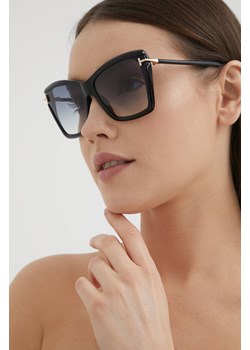 Tom Ford okulary przeciwsłoneczne damskie kolor czarny ze sklepu ANSWEAR.com w kategorii Okulary przeciwsłoneczne damskie - zdjęcie 139185105