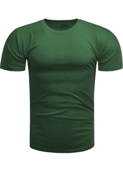Koszulka męska t-shirt gładki zielony Recea ze sklepu Recea.pl w kategorii T-shirty męskie - zdjęcie 139244979