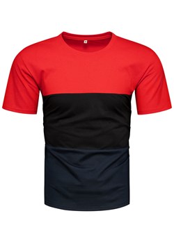 T-shirt męski w pasy kolorowy Recea ze sklepu Recea.pl w kategorii T-shirty męskie - zdjęcie 139245047