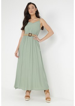 Zielona Sukienka z Paskiem Chrysaleia ze sklepu Born2be Odzież w kategorii Sukienki - zdjęcie 139245338