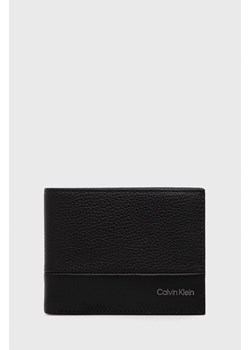 Calvin Klein portfel skórzany męski kolor czarny ze sklepu ANSWEAR.com w kategorii Portfele męskie - zdjęcie 139256666