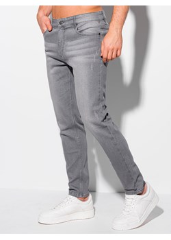 Spodnie męskie jeansowe 1116P - szare ze sklepu Edoti w kategorii Jeansy męskie - zdjęcie 139275197