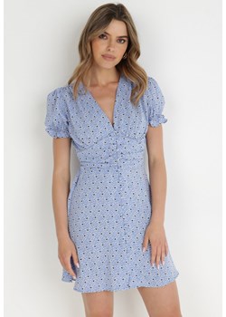 Niebieska Sukienka Auxehe ze sklepu Born2be Odzież w kategorii Sukienki - zdjęcie 139404747