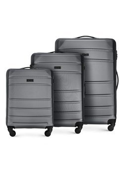 Zestaw walizek z ABS-u żłobionych szary ze sklepu WITTCHEN w kategorii Walizki - zdjęcie 139448125