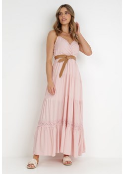 Różowa Sukienka z Paskiem Maerea ze sklepu Born2be Odzież w kategorii Sukienki - zdjęcie 139454138