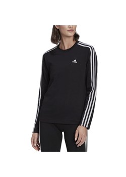 Koszulka adidas Sportswear Essentials 3-Stripes Long Sleeve HF7261 - czarna ze sklepu streetstyle24.pl w kategorii Bluzki damskie - zdjęcie 139498945