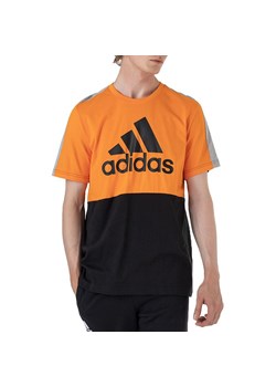 Koszulka adidas Essentials Colorblock Single Jersey HE4328 - czarno-pomarańczowa ze sklepu streetstyle24.pl w kategorii T-shirty męskie - zdjęcie 139586016