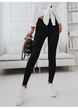 Czarne prążkowane legginsy podkreślające sylwetkę Geniia - czarny ze sklepu pakuten.pl w kategorii Spodnie damskie - zdjęcie 139594806