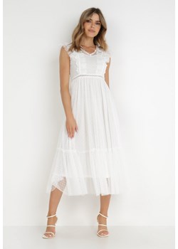 Biała Sukienka Aedusa ze sklepu Born2be Odzież w kategorii Sukienki - zdjęcie 139595239