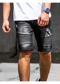 Czarne męskie spodenki jeansowe Recea ze sklepu Recea.pl w kategorii Spodenki męskie - zdjęcie 139645208