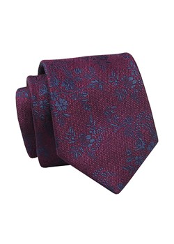 Krawat Bordowo-Granatowy w Kwiatki, 7 cm, Elegancki, Klasyczny, Męski -ALTIES KRALTS0650 ze sklepu JegoSzafa.pl w kategorii Krawaty - zdjęcie 139676137
