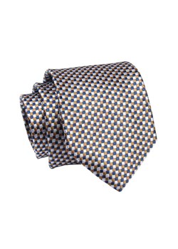 Krawat Brązowy, Karmelowy w Drobną Kratkę, 7 cm, Elegancki, Klasyczny, Męski -ALTIES KRALTS0625 ze sklepu JegoSzafa.pl w kategorii Krawaty - zdjęcie 139676147