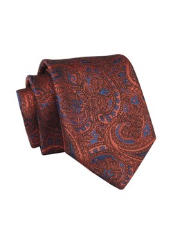 Krawat Miedziano-Granatowy, Wzór Orientalny, 7 cm, Elegancki, Klasyczny, Męski -ALTIES KRALTS0645 ze sklepu JegoSzafa.pl w kategorii Krawaty - zdjęcie 139676219