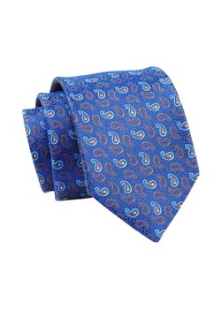 Krawat Niebieski, Paisley, Łezki, 7 cm, Elegancki, Klasyczny, Męski -ALTIES KRALTS0646 ze sklepu JegoSzafa.pl w kategorii Krawaty - zdjęcie 139676227