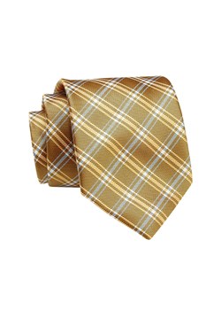Krawat Żółty w Kratkę, Elegancki, 7cm, Klasyczny, Męski -ALTIES KRALTS0604 ze sklepu JegoSzafa.pl w kategorii Krawaty - zdjęcie 139676265