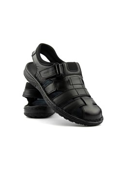 Zabudowane sandały męskie na wiosnę i lato - WOJTYŁKO 6120C, czarne ze sklepu ulubioneobuwie w kategorii Sandały męskie - zdjęcie 139691857