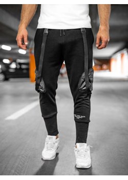 Czarne bojówki spodnie męskie joggery dresowe Bolf 6583 ze sklepu Denley w kategorii Spodnie męskie - zdjęcie 139818955