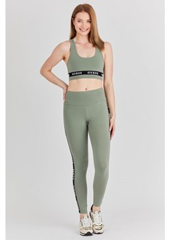 GUESS - Zielone legginsy damskie z lampasami ze sklepu outfit.pl w kategorii Spodnie damskie - zdjęcie 139827276