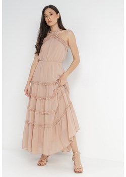 Beżowa Sukienka Auxiche ze sklepu Born2be Odzież w kategorii Sukienki - zdjęcie 139827485