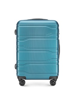 Średnia walizka z polikarbonu tłoczona niebieska ze sklepu WITTCHEN w kategorii Walizki - zdjęcie 139827736