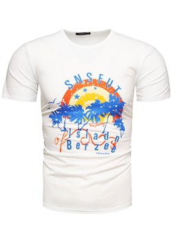 Koszulka męska t-shirt z printem biały Recea ze sklepu Recea.pl w kategorii T-shirty męskie - zdjęcie 139831976