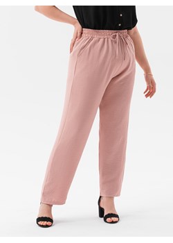 Spodnie damskie kuloty Plus Size 158PLR - różowe ze sklepu Edoti w kategorii Spodnie damskie - zdjęcie 139853777