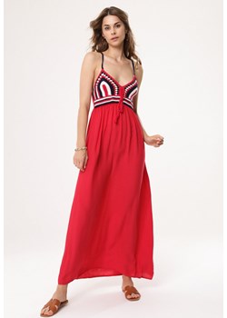 Czerwona Sukienka Wing In ze sklepu Born2be Odzież w kategorii Sukienki - zdjęcie 139882609