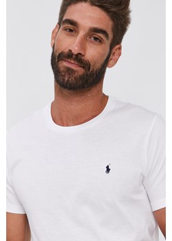 Polo Ralph Lauren T-shirt bawełniany 714844756004 kolor biały gładki ze sklepu ANSWEAR.com w kategorii T-shirty męskie - zdjęcie 139887968