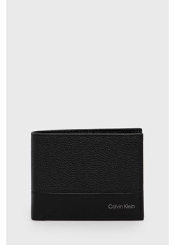 Calvin Klein portfel skórzany męski kolor czarny ze sklepu ANSWEAR.com w kategorii Portfele męskie - zdjęcie 140524476