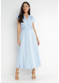 Jasnoniebieska Sukienka Kopertowa Chloriera ze sklepu Born2be Odzież w kategorii Sukienki - zdjęcie 140527057