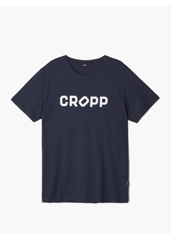 Cropp - Granatowy T-shirt z nadrukiem CROPP - granatowy ze sklepu Cropp w kategorii T-shirty męskie - zdjęcie 140528628