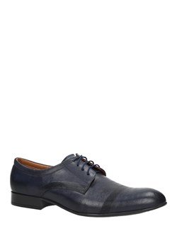 Niebieskie buty wizytowe skórzane sznurowane Windssor 652/MR ze sklepu Casu.pl w kategorii Buty eleganckie męskie - zdjęcie 140552949